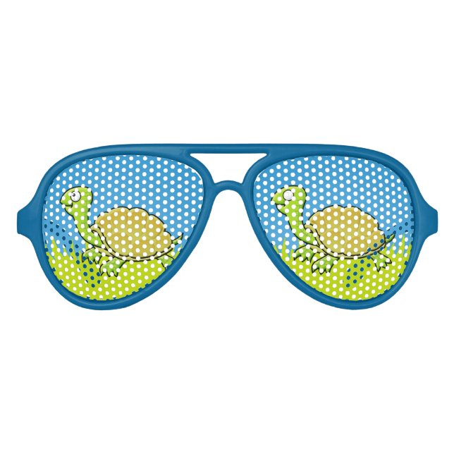 Lunettes De Fête Aviateur Tortue caricaturale (Devant)