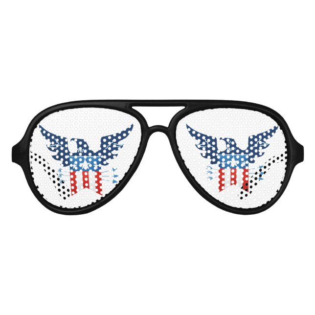 Lunettes De Fête Aviateur Tout American Eagle & Flag Patriotic (Devant)