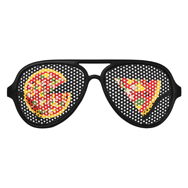 Lunettes De Fête Aviateur Tranches de pizza amusantes (Devant)