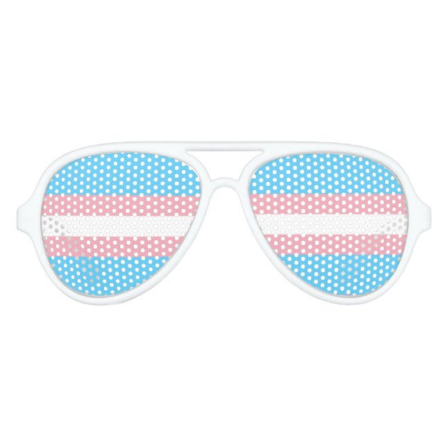 Lunettes De Fête Aviateur Trans Pride ! (Devant)