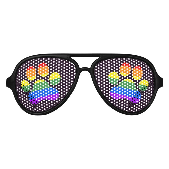 Lunettes De Fête Aviateur Verres de nouveauté Rainbow Paws (Devant)