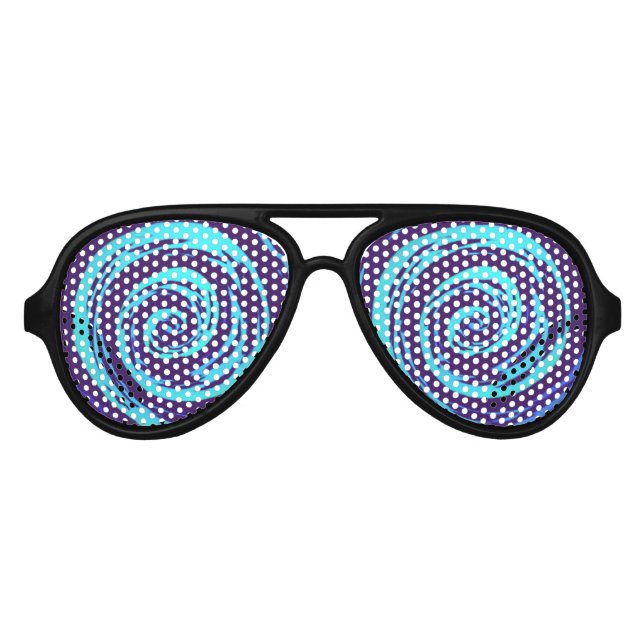 Lunettes De Fête Aviateur Violet et bleu hypnotique (Devant)