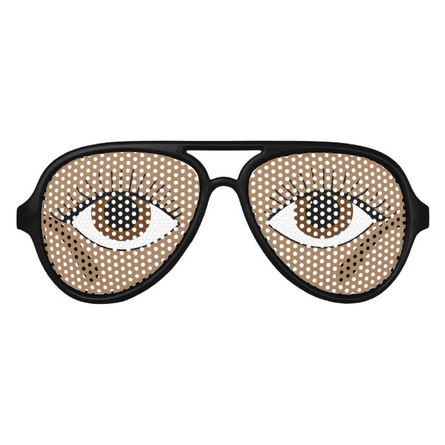 Lunettes De Fête Aviateur Yeux Brown (Devant)