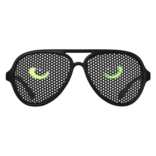 Lunettes De Fête Aviateur Yeux de chats verts - Feline noire (Devant)