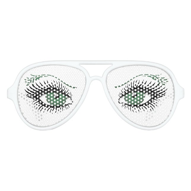 Lunettes De Fête Aviateur Yeux verts (Devant)