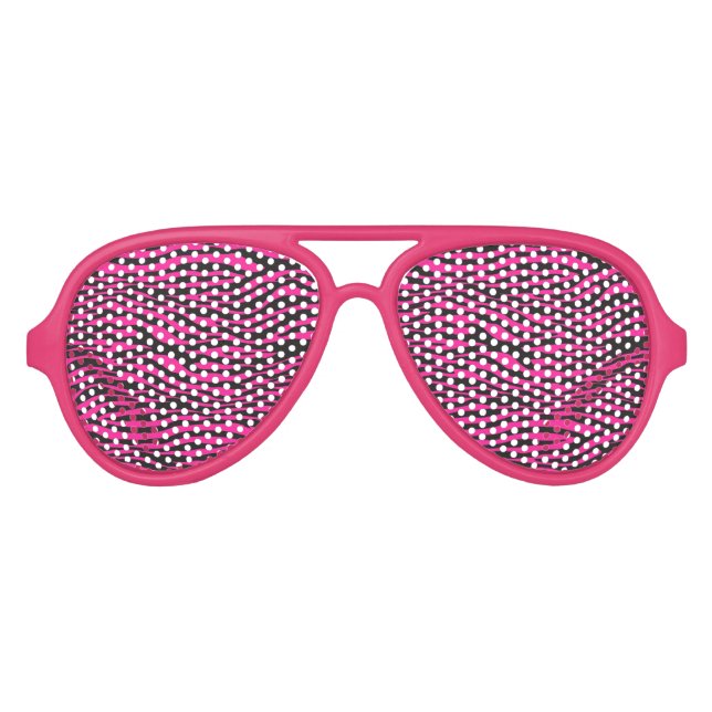 Lunettes De Fête Aviateur Zèbre rose (Devant)