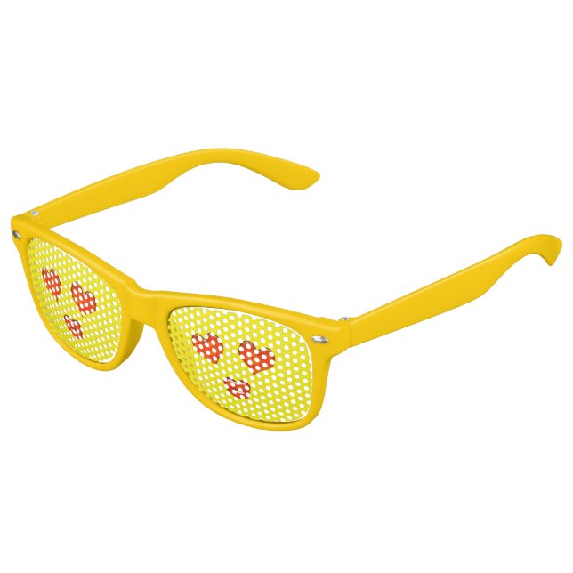Lunettes De Fête Enfant Cute Coeur Yeux Aimer Emoji Jaune (Angle)