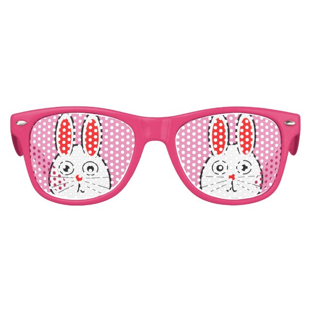 Lunettes De Fête Enfant Drôle lapin de Pâques rose mignonne (Devant)