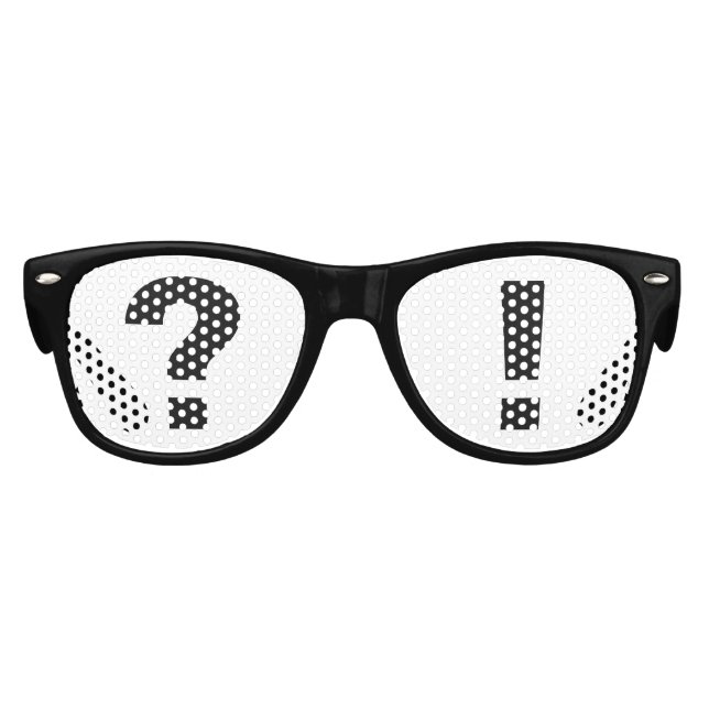 Lunettes De Fête Enfant Drôle point d'exclamation point d'interrogation st (Devant)