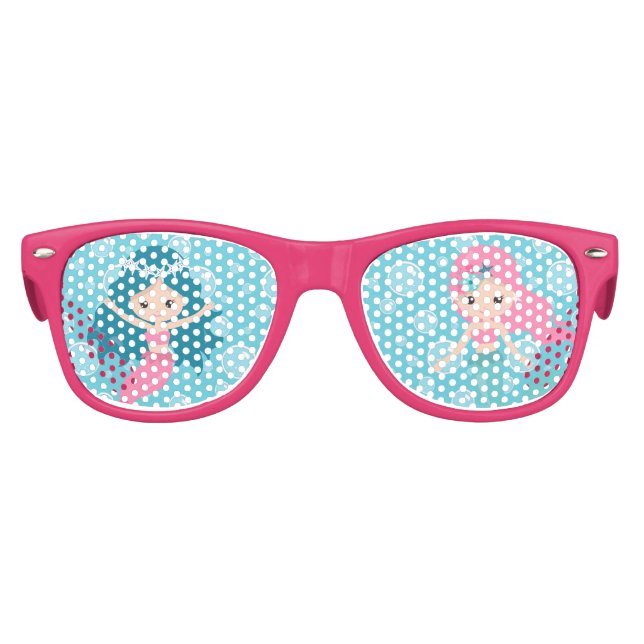 Lunettes De Fête Enfant Fille Sirène fête d'anniversaire Personnalisée (Devant)