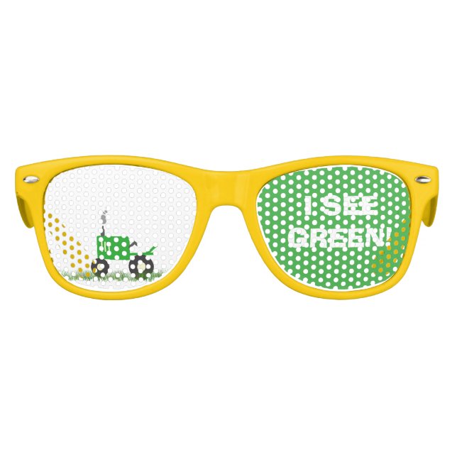 Lunettes De Fête Enfant Les tons verts du Tracteur (Devant)