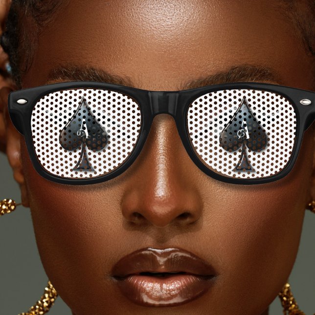 Lunettes De Fête Retro Ace of Spades Casino Deck of Playing Cards (Ace of Spades Casino Deck of Playing Cards Retro Sunglasses)