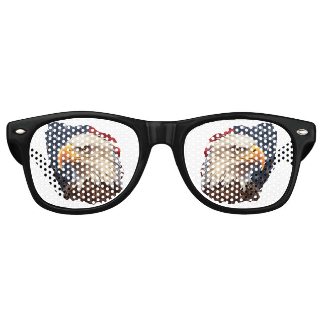 Lunettes De Fête Retro Aigle à drapeau américain (Devant)