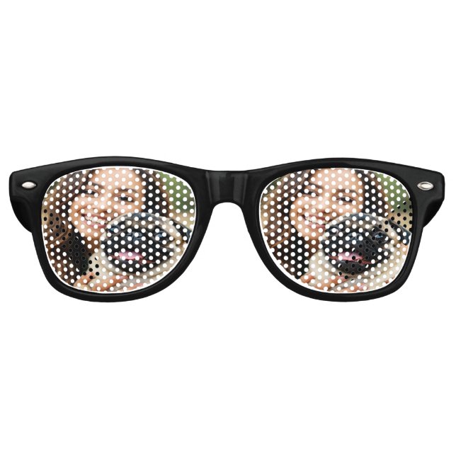Lunettes De Fête Retro Ajouter Carlin Photo Personnaliser la Personnalise (Devant)
