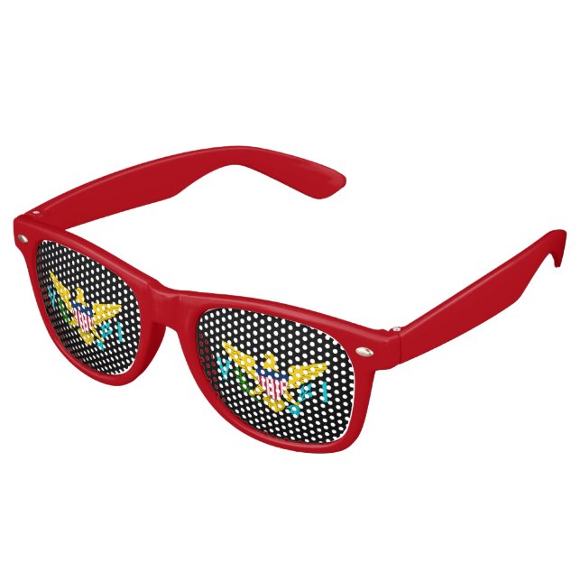 Lunettes De Fête Retro Armoiries de l'île Vierge (Angulaire)