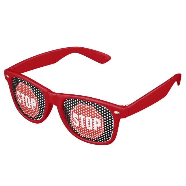 LUNETTES DE FÊTE RETRO ARRÊTER LE SIGNE (Angulaire)