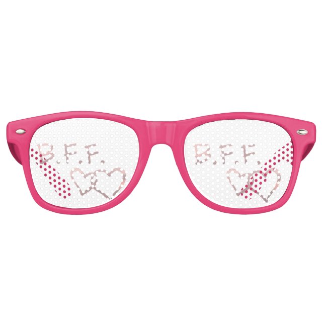 Lunettes De Fête Retro B F avec Coeurs liés (Devant)