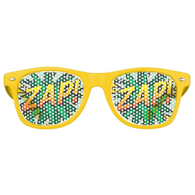 Lunettes De Fête Retro Bande dessinée moderne drôle ZAP (Devant)