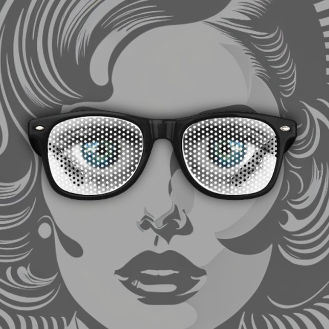 Lunettes De Fête Retro Big Blue Eyes (Créateur téléchargé)