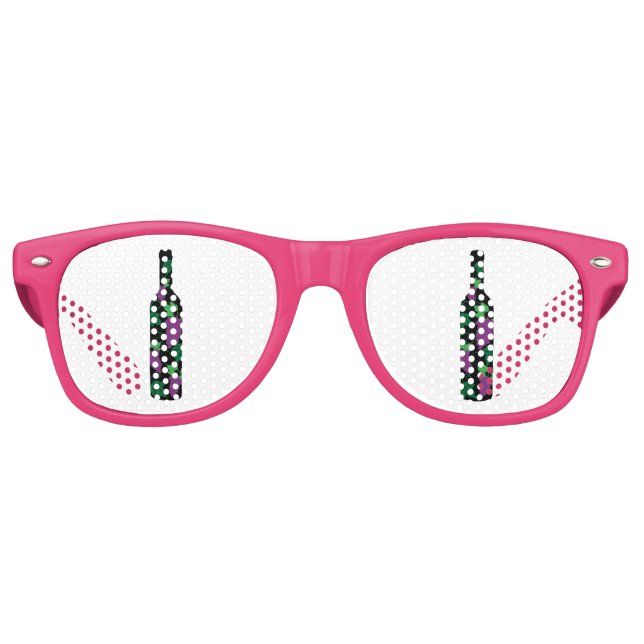 Lunettes De Fête Retro Bouteille de vin foncé (Devant)
