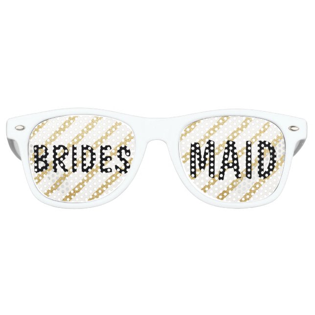 Lunettes De Fête Retro Brosses modernes or stripe mariage Bridesmaid (Devant)