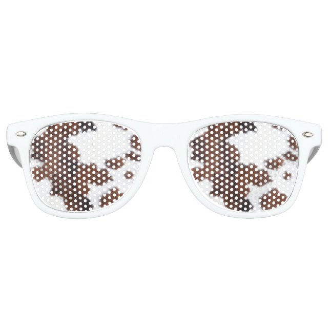Lunettes De Fête Retro Cachette de vache blanc Brown (Devant)