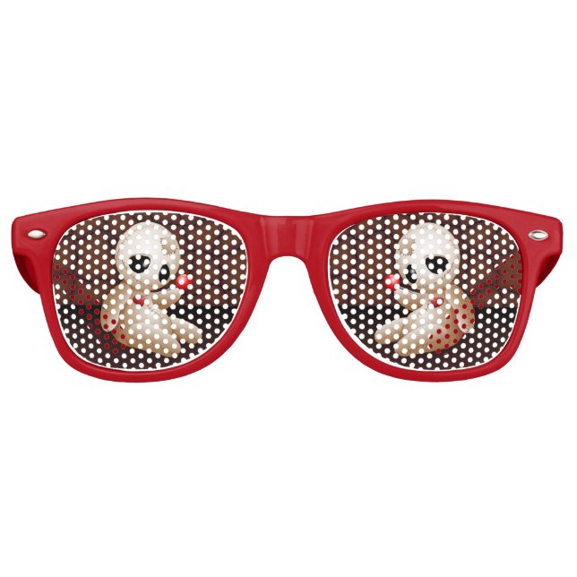 Lunettes De Fête Retro Caricature de poupée vaudou en amour (Devant)