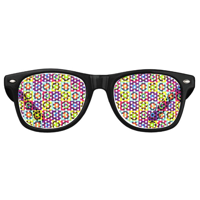 Lunettes De Fête Retro cercles motif (Devant)