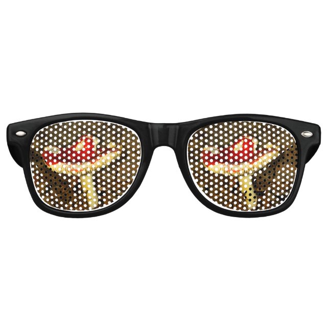 Lunettes De Fête Retro Champignons rouges (Devant)