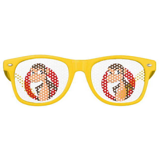 Lunettes De Fête Retro Chimp cartoon retro sunglasses (Devant)