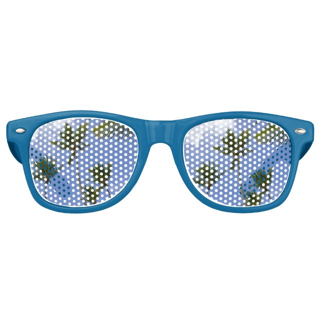 Lunettes De Fête Retro Ciel bleu et palmiers (Devant)