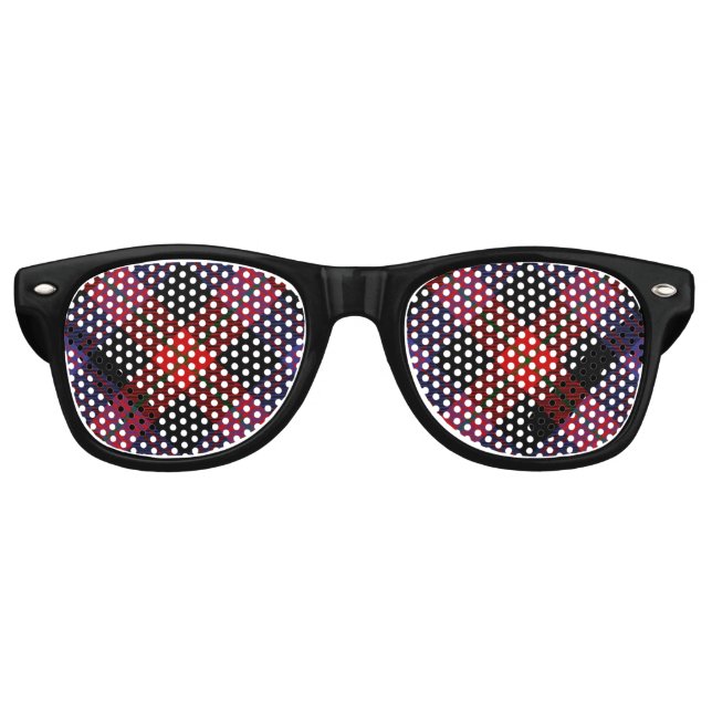 Lunettes De Fête Retro Clan Brown Tartan (Devant)