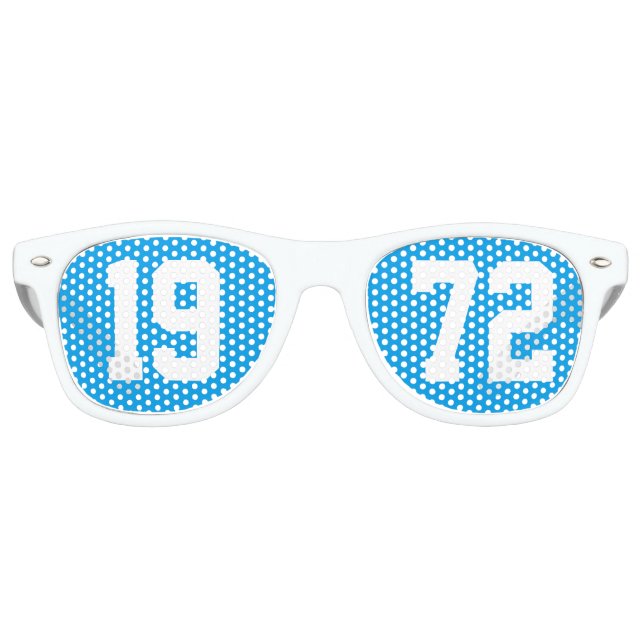 Lunettes De Fête Retro Classe de 1972 Lycée Réunion Bleu Blanc Rétro (Devant)