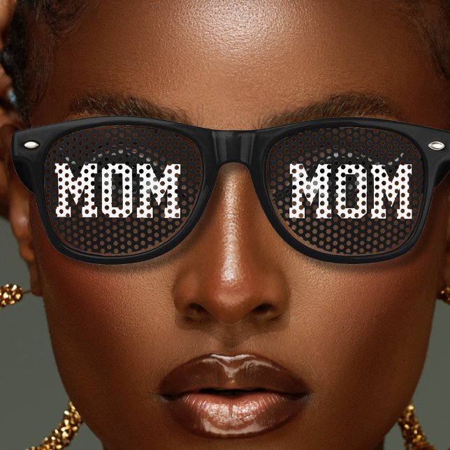 Lunettes De Fête Retro Cool Black Maman Maman Fête des mères (black and white bold letter mom retro sunglasses)
