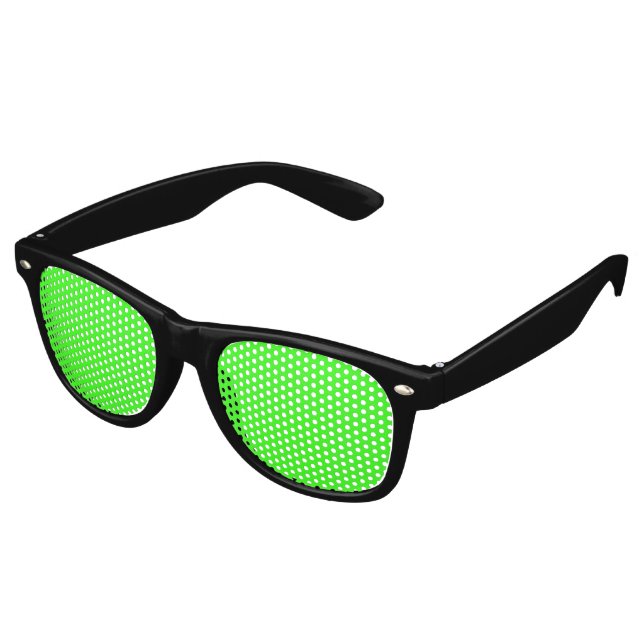 Lunettes De Fête Retro Couleur solide verte néon (Angulaire)