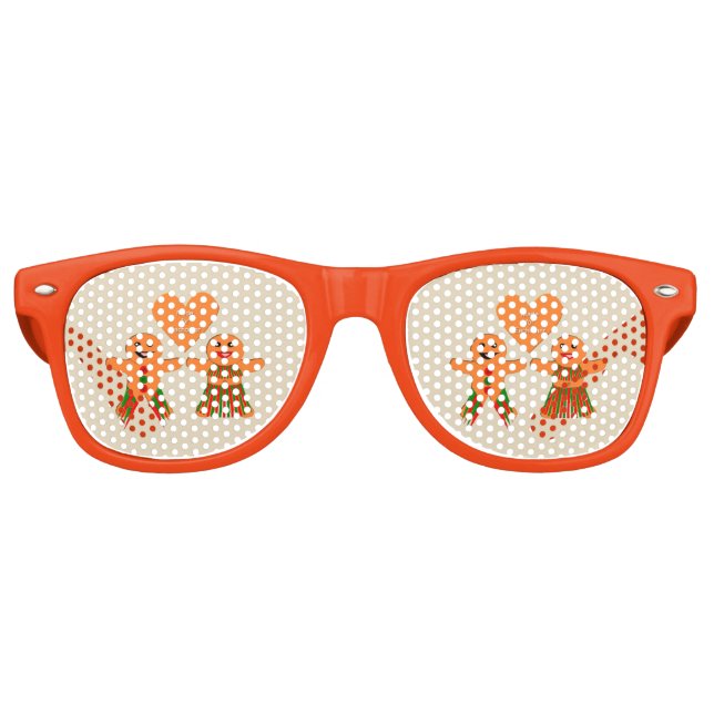 Lunettes De Fête Retro Couple de pain d'épices de Noël (Devant)