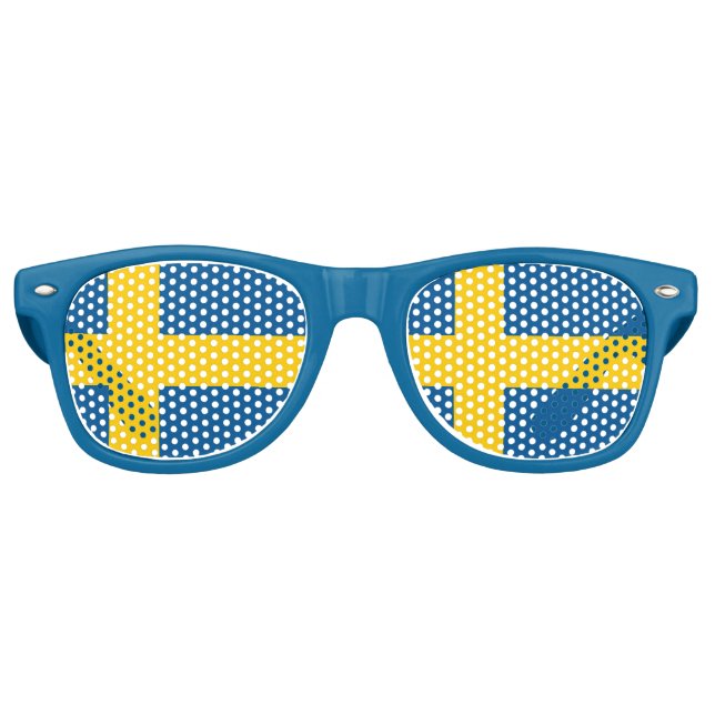 Lunettes De Fête Retro Coussins de Parti & Suède / Drapeau suédois (Devant)