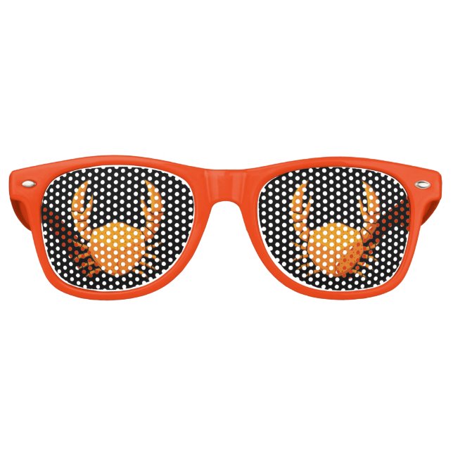 Lunettes De Fête Retro Crab orange (Devant)