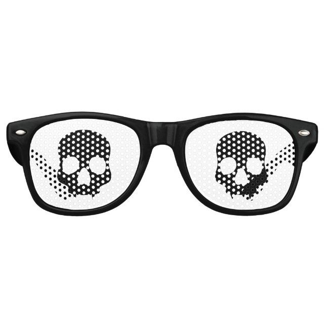 Lunettes De Fête Retro Crâne gothique noir (Devant)