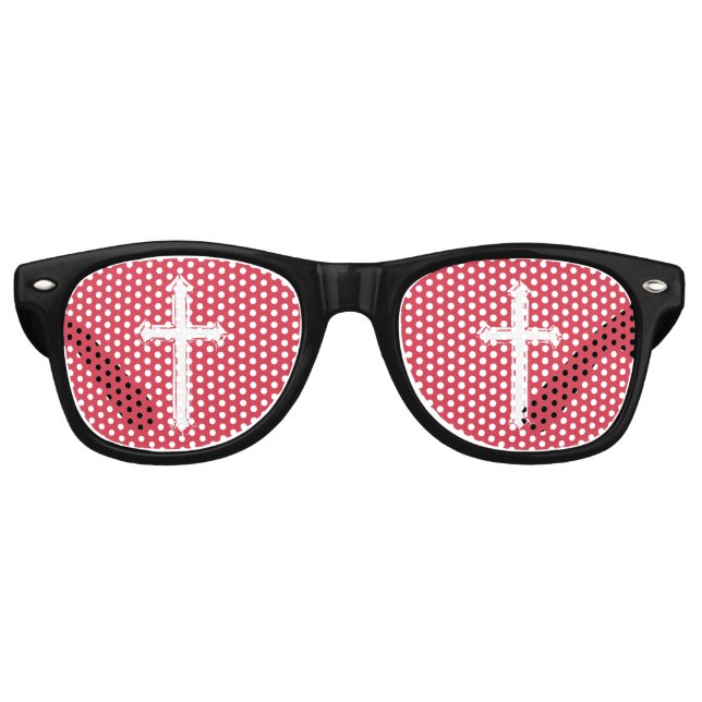 Lunettes De Fête Retro Croix blanche (Devant)