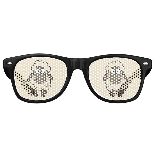 Lunettes De Fête Retro Dessin en mouton beige (Devant)