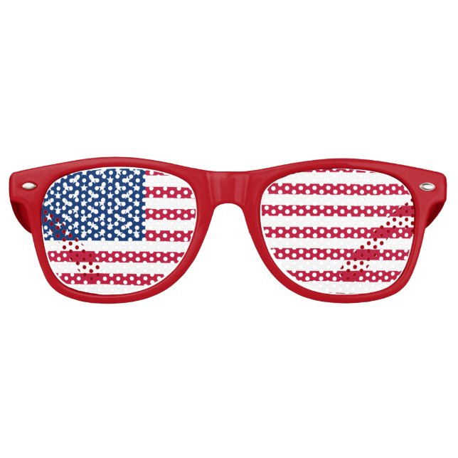 Lunettes De Fête Retro Drapeau américain (Devant)