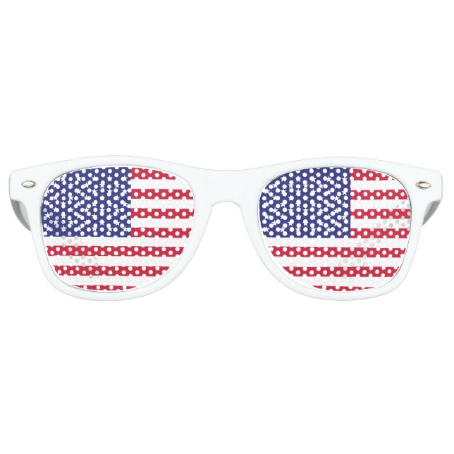 Lunettes De Fête Retro Drapeau américain Rouge Bleu Patriotique (Devant)