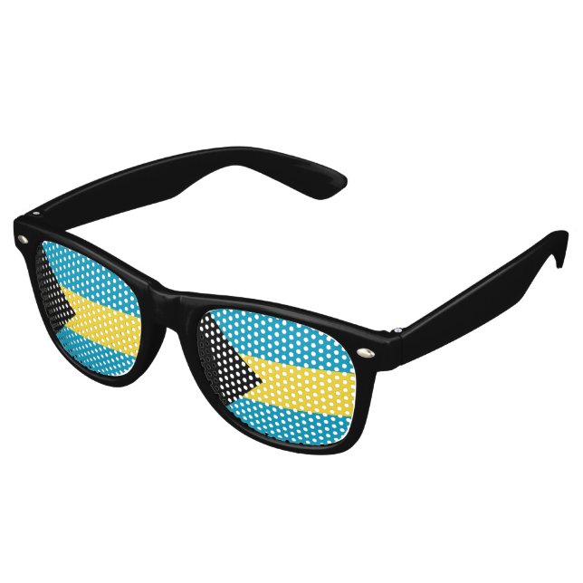 Lunettes De Fête Retro Drapeau Bahamas (Angulaire)