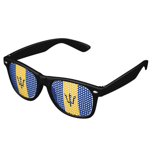 Lunettes De Fête Retro Drapeau Barbade (Angulaire)