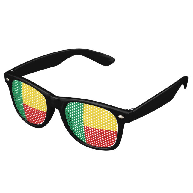 Lunettes De Fête Retro Drapeau Bénin (Angulaire)