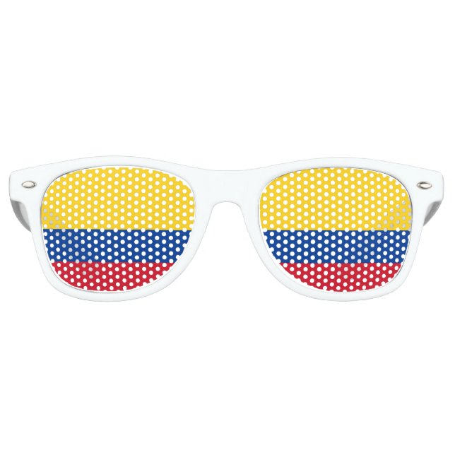 Lunettes De Fête Retro Drapeau Colombie (Devant)