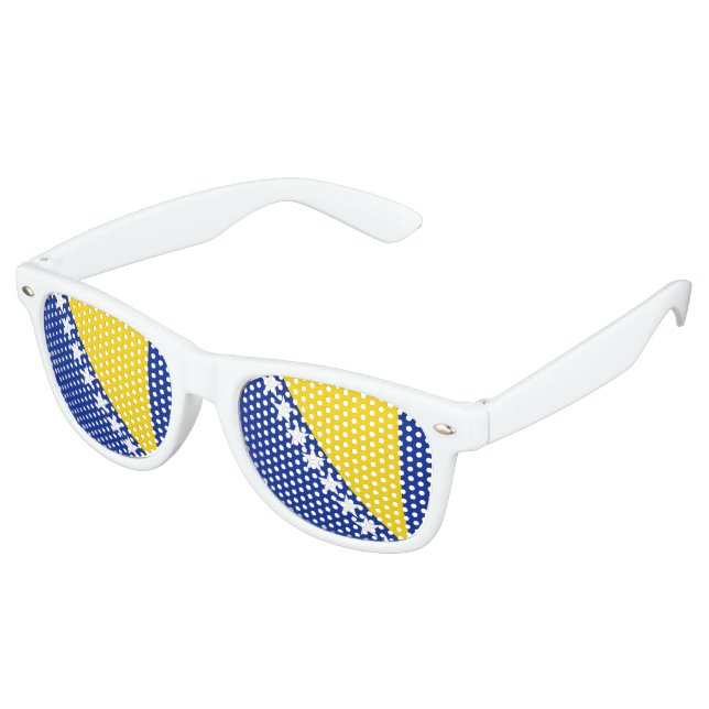 Lunettes De Fête Retro Drapeau de Bosnie-Herzégovine (Angulaire)