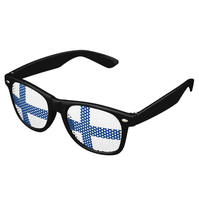 Lunettes De Fête Retro Drapeau de Finlande (Angulaire)