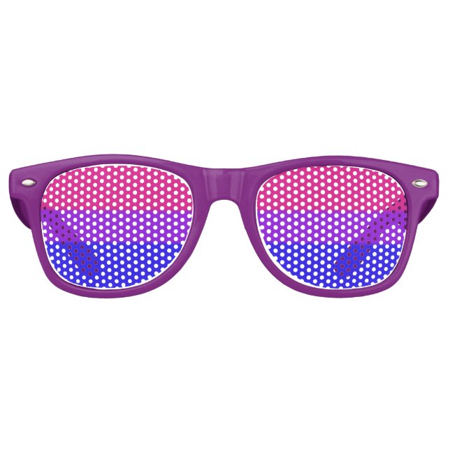 Lunettes De Fête Retro Drapeau de la fierté bisexuelle tombée (Devant)
